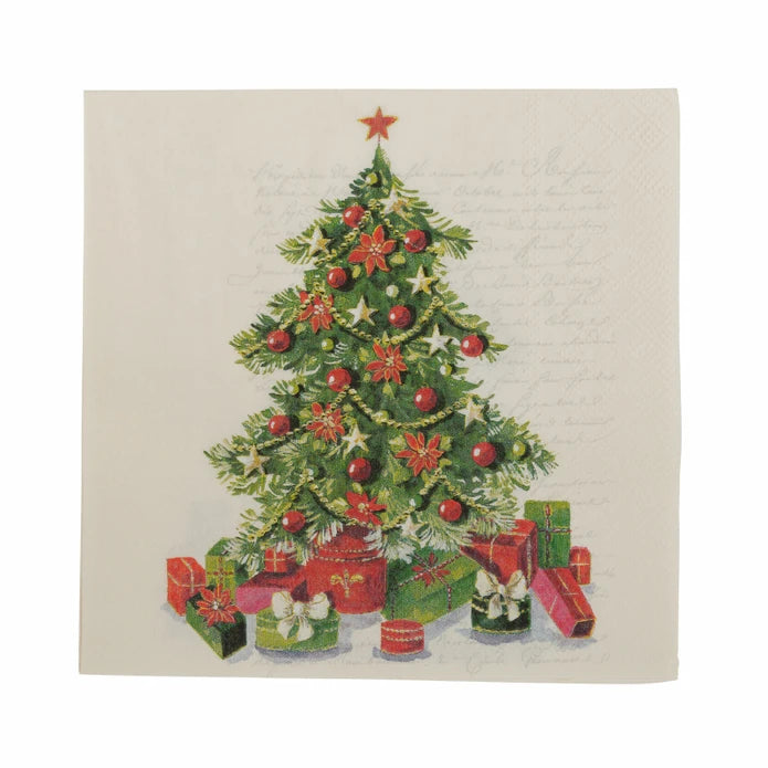 Karaca Home New Year Tree 20 Pcs Paper Napkin 300.22.02.1019 - Napkins - ebarza Furniture UAE | Shop Modern Furniture in Abu Dhabi & Dubai - مفروشات ايبازرا في الامارات | تسوق اثاث عصري وديكورات مميزة في دبي وابوظبي