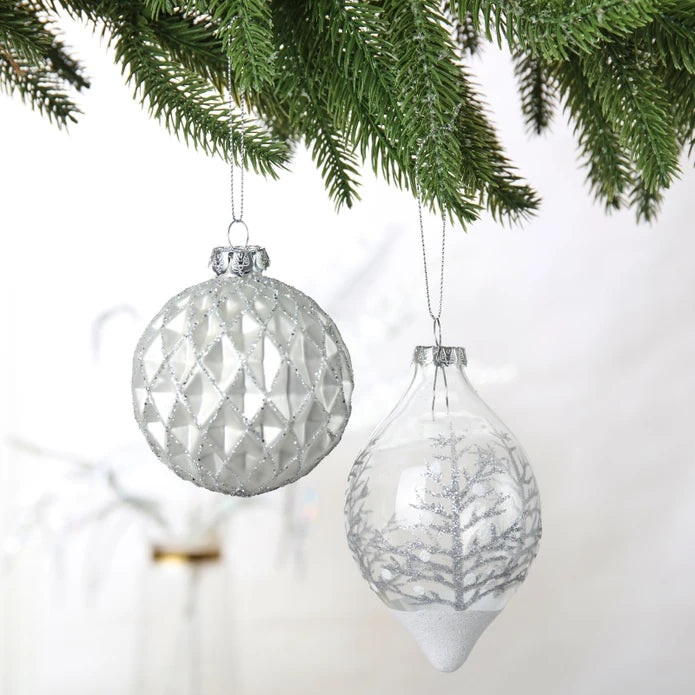 Karaca Home Snowy Christmas Tree Ornament Set Of 6 300.21.02.0307 - Home Decor Figurines - ebarza Furniture UAE | Shop Modern Furniture in Abu Dhabi & Dubai - مفروشات ايبازرا في الامارات | تسوق اثاث عصري وديكورات مميزة في دبي وابوظبي