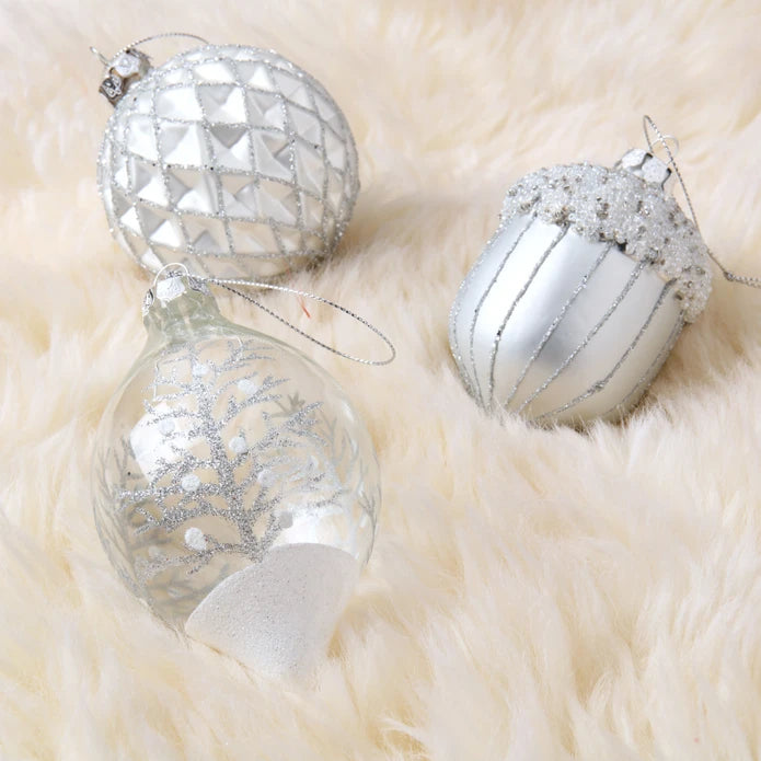 Karaca Home Snowy Christmas Tree Ornament Set Of 6 300.21.02.0307 - Home Decor Figurines - ebarza Furniture UAE | Shop Modern Furniture in Abu Dhabi & Dubai - مفروشات ايبازرا في الامارات | تسوق اثاث عصري وديكورات مميزة في دبي وابوظبي