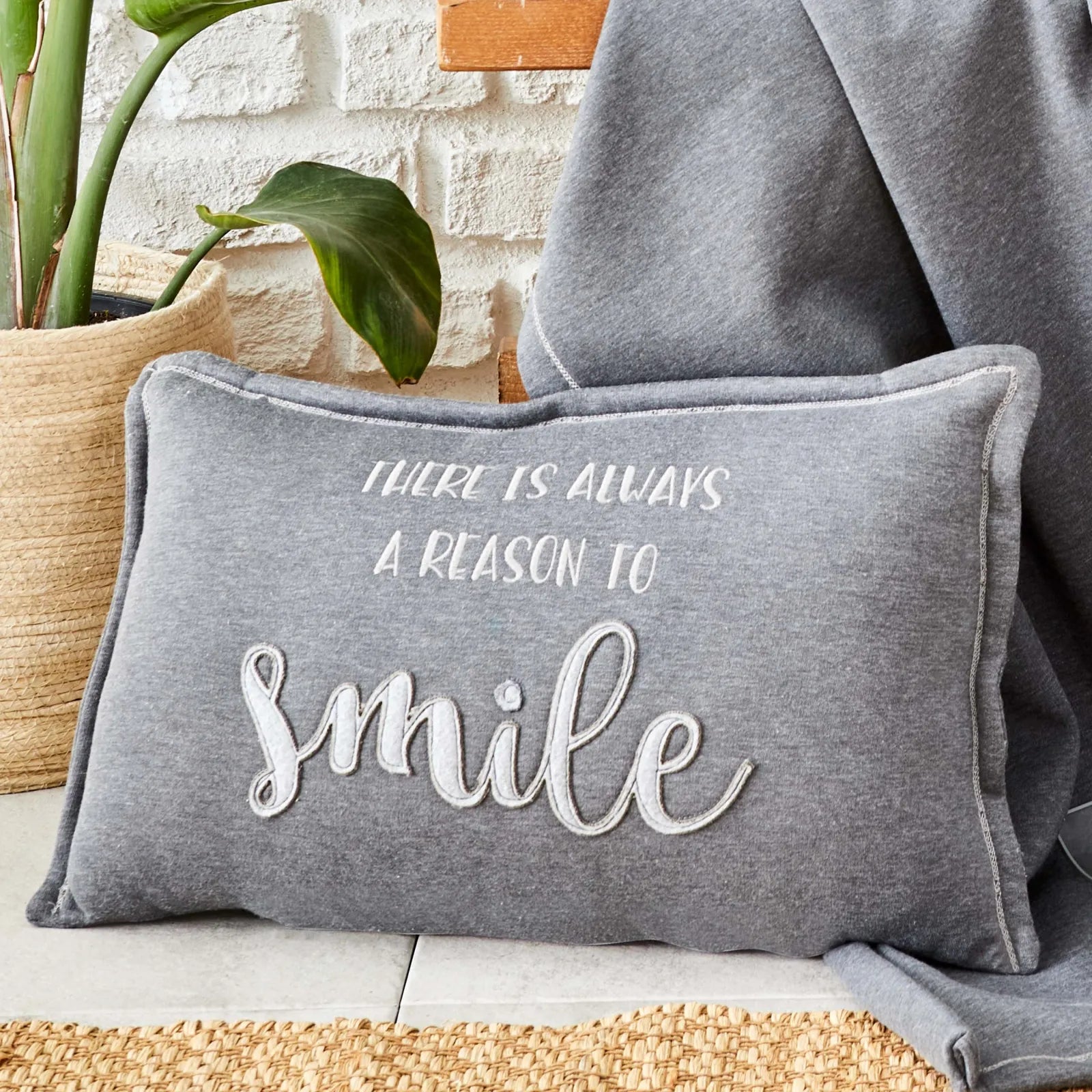 Karaca Home Softy Gray Embroidered Filled Pillowcase 35X55 Cm 200.19.01.0392 - Cushions - ebarza Furniture UAE | Shop Modern Furniture in Abu Dhabi & Dubai - مفروشات ايبازرا في الامارات | تسوق اثاث عصري وديكورات مميزة في دبي وابوظبي