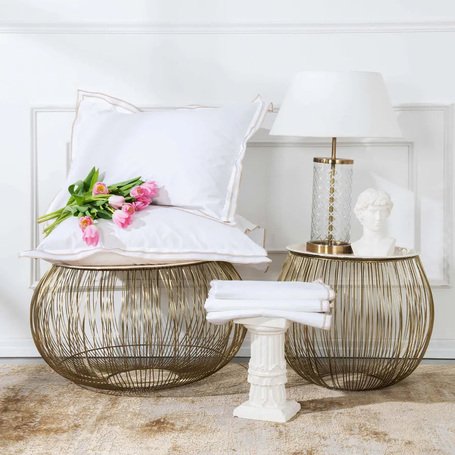 Karaca Home White Collection Victorie Beige Piccolo Percale Double Duvet Cover Set 200.20.01.0106 - Bedding - ebarza Furniture UAE | Shop Modern Furniture in Abu Dhabi & Dubai - مفروشات ايبازرا في الامارات | تسوق اثاث عصري وديكورات مميزة في دبي وابوظبي