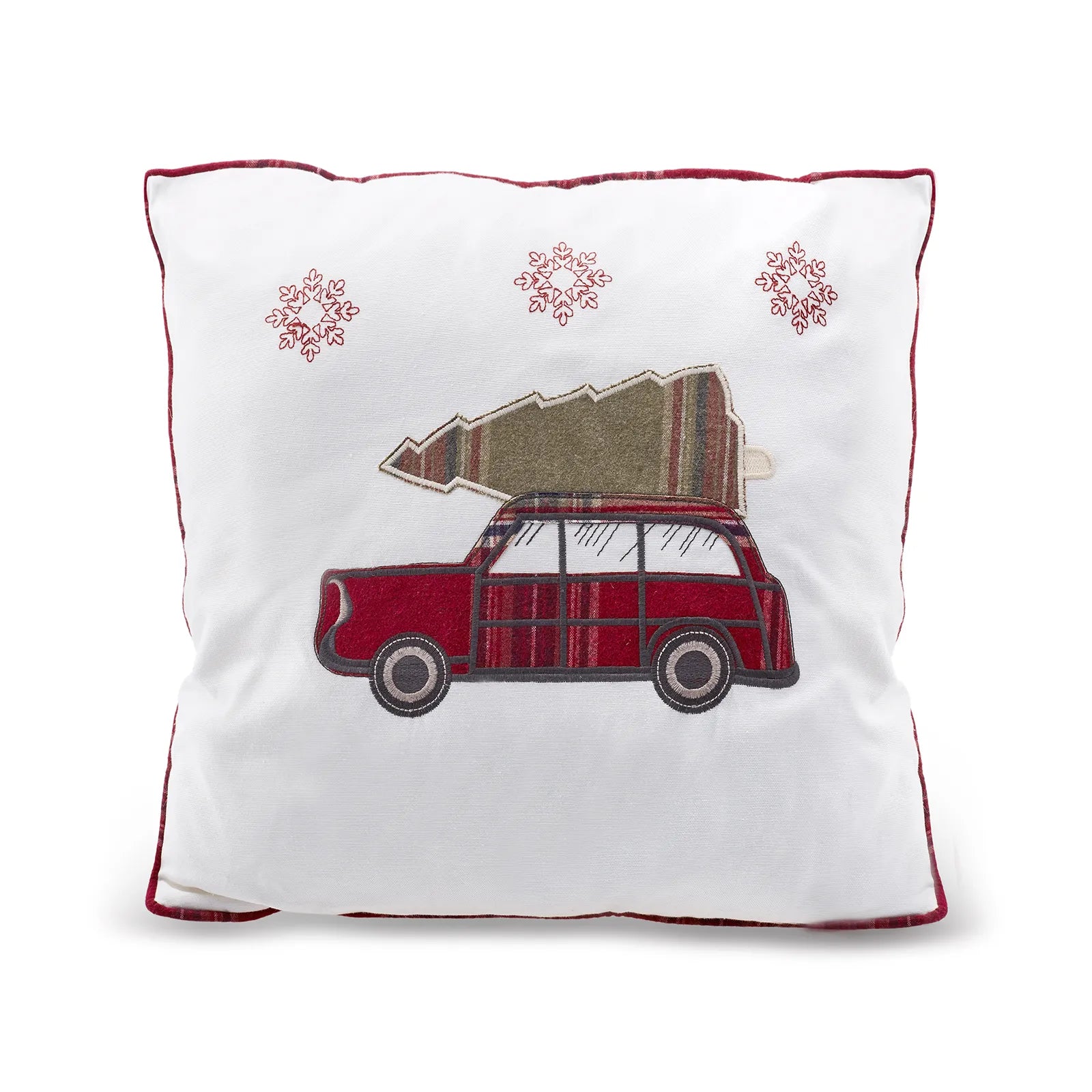 Karaca Home Woodland White Trolley Cozy Pillow 45X45 Cm 200.19.01.1023 - Cushions - ebarza Furniture UAE | Shop Modern Furniture in Abu Dhabi & Dubai - مفروشات ايبازرا في الامارات | تسوق اثاث عصري وديكورات مميزة في دبي وابوظبي