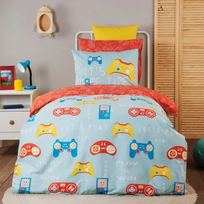 Karaca Home Young Gameboy Single 100% Cotton Duvet Cover Set 200.20.01.0134 - Bedding - ebarza Furniture UAE | Shop Modern Furniture in Abu Dhabi & Dubai - مفروشات ايبازرا في الامارات | تسوق اثاث عصري وديكورات مميزة في دبي وابوظبي