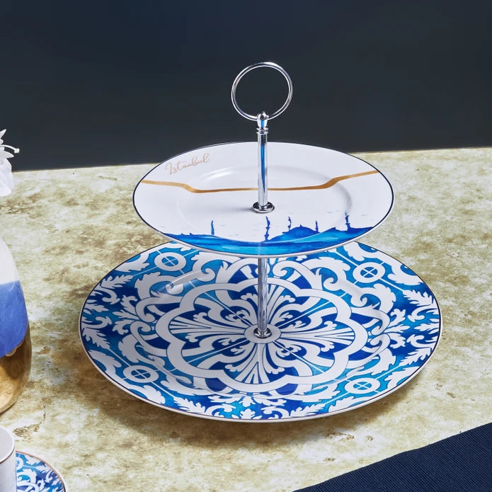 Karaca Istanbul Series Layered Cookie Holder 153.03.06.5013 - Cookie Holders - ebarza Furniture UAE | Shop Modern Furniture in Abu Dhabi & Dubai - مفروشات ايبازرا في الامارات | تسوق اثاث عصري وديكورات مميزة في دبي وابوظبي
