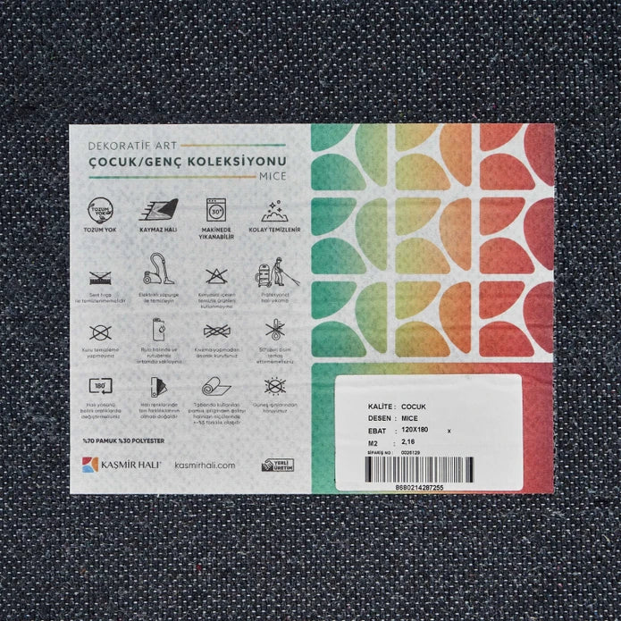 Karaca Kashmir Carpet Decorative Art Child/Teen Mice 80x150 cm 200.19.01.1483 - Rugs - ebarza Furniture UAE | Shop Modern Furniture in Abu Dhabi & Dubai - مفروشات ايبازرا في الامارات | تسوق اثاث عصري وديكورات مميزة في دبي وابوظبي