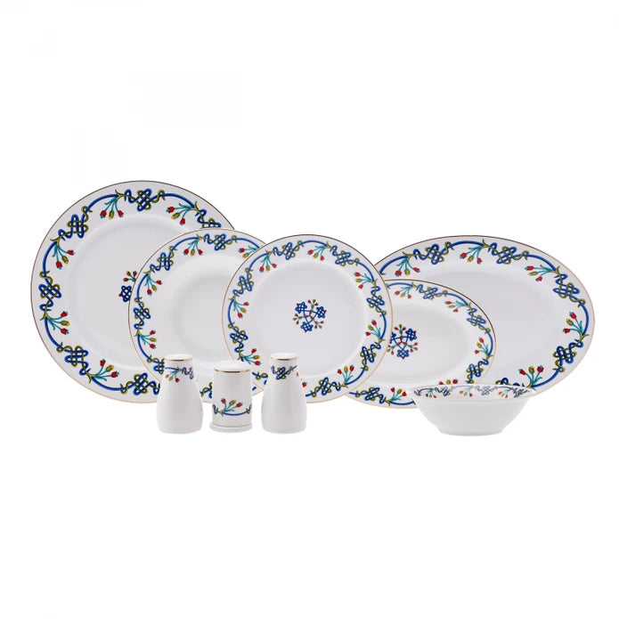 Karaca Knot Gold 56 Pieces Dinnerware Set For 12 Persons 153.03.08.1405 - Dinnerware Sets - ebarza Furniture UAE | Shop Modern Furniture in Abu Dhabi & Dubai - مفروشات ايبازرا في الامارات | تسوق اثاث عصري وديكورات مميزة في دبي وابوظبي