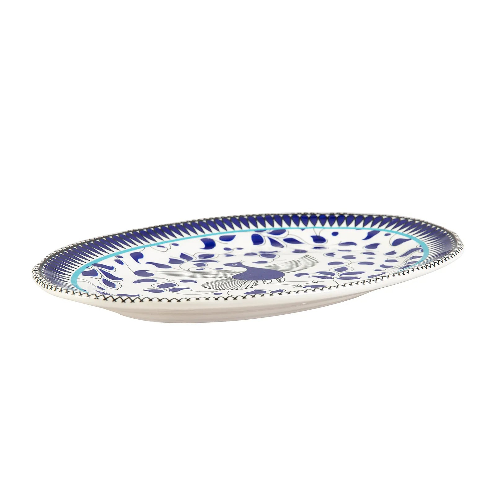 Karaca Mai Seljuk Series Oval Plate 25 Cm 153.03.07.9024 - Plates - ebarza Furniture UAE | Shop Modern Furniture in Abu Dhabi & Dubai - مفروشات ايبازرا في الامارات | تسوق اثاث عصري وديكورات مميزة في دبي وابوظبي