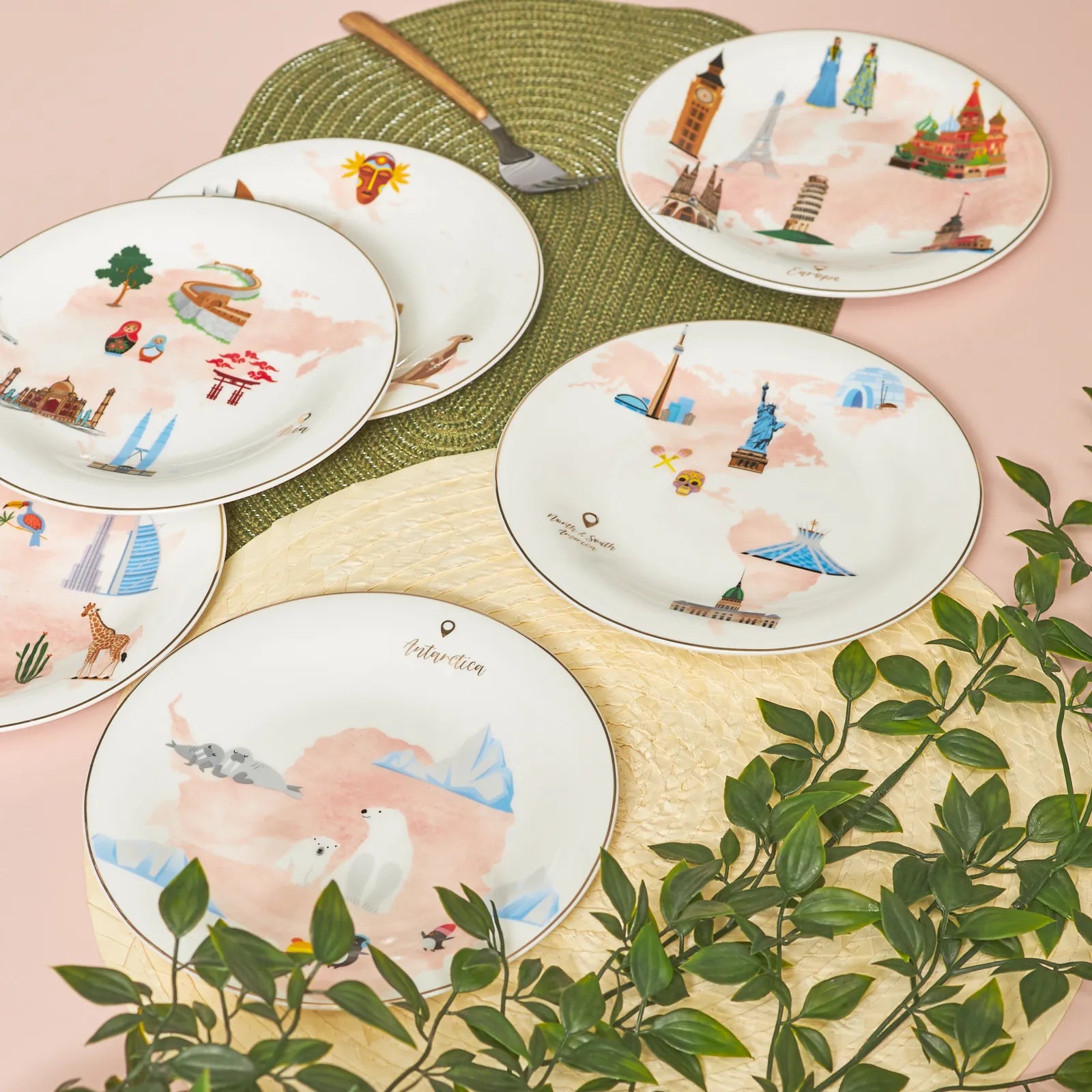 Karaca Map Fine Pearl 6 Piece Cake Set 153.03.06.6315 - Cake Sets - ebarza Furniture UAE | Shop Modern Furniture in Abu Dhabi & Dubai - مفروشات ايبازرا في الامارات | تسوق اثاث عصري وديكورات مميزة في دبي وابوظبي