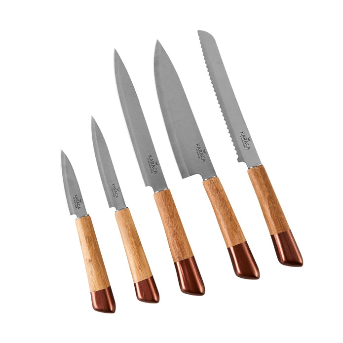 Karaca Maple Rosegold 6 Piece Knife Set 153.03.06.1454 - Kitchen Knives - ebarza Furniture UAE | Shop Modern Furniture in Abu Dhabi & Dubai - مفروشات ايبازرا في الامارات | تسوق اثاث عصري وديكورات مميزة في دبي وابوظبي