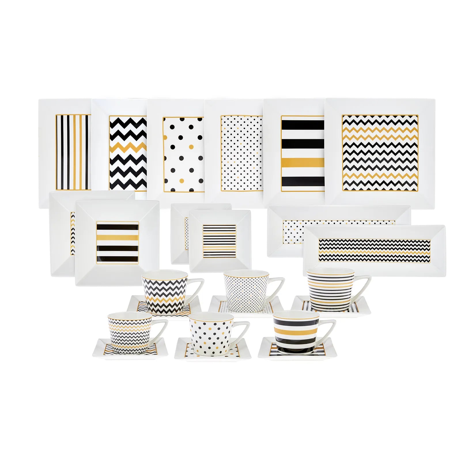 Karaca Nossa 32 Pieces 6 Person Breakfast Set 153.03.08.1619 - Dinnerware Sets - ebarza Furniture UAE | Shop Modern Furniture in Abu Dhabi & Dubai - مفروشات ايبازرا في الامارات | تسوق اثاث عصري وديكورات مميزة في دبي وابوظبي