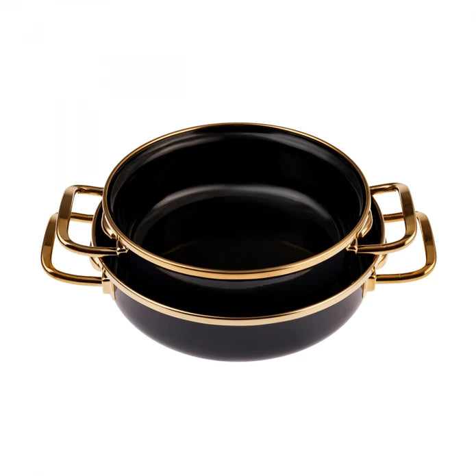 Karaca Retro Enamel 2-Blue Cooking Pot Set 153.03.08.0541 - Cookware Sets - ebarza Furniture UAE | Shop Modern Furniture in Abu Dhabi & Dubai - مفروشات ايبازرا في الامارات | تسوق اثاث عصري وديكورات مميزة في دبي وابوظبي