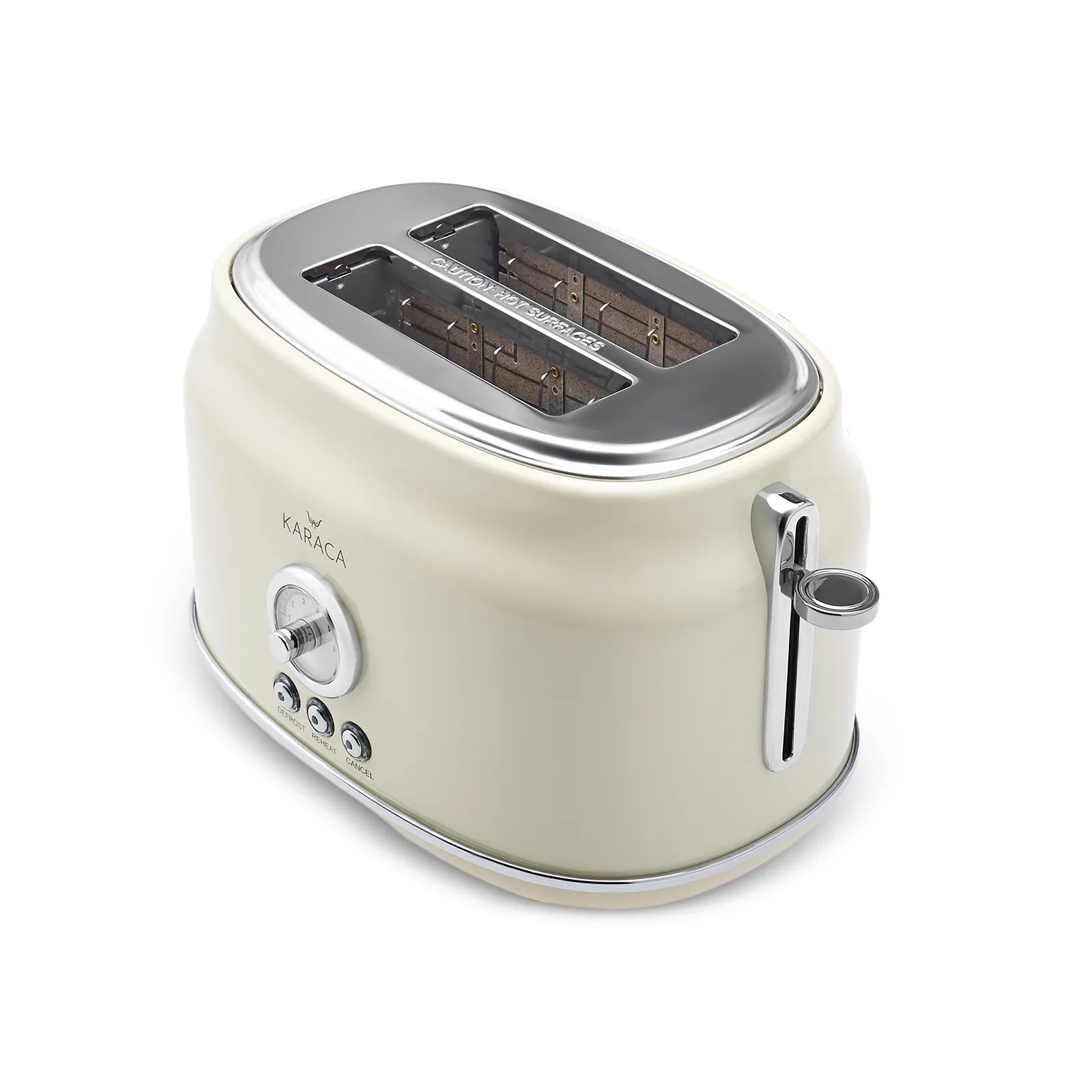 Karaca Retro Toaster Cream 153.03.06.5141 - Kitchen Appliances - ebarza Furniture UAE | Shop Modern Furniture in Abu Dhabi & Dubai - مفروشات ايبازرا في الامارات | تسوق اثاث عصري وديكورات مميزة في دبي وابوظبي