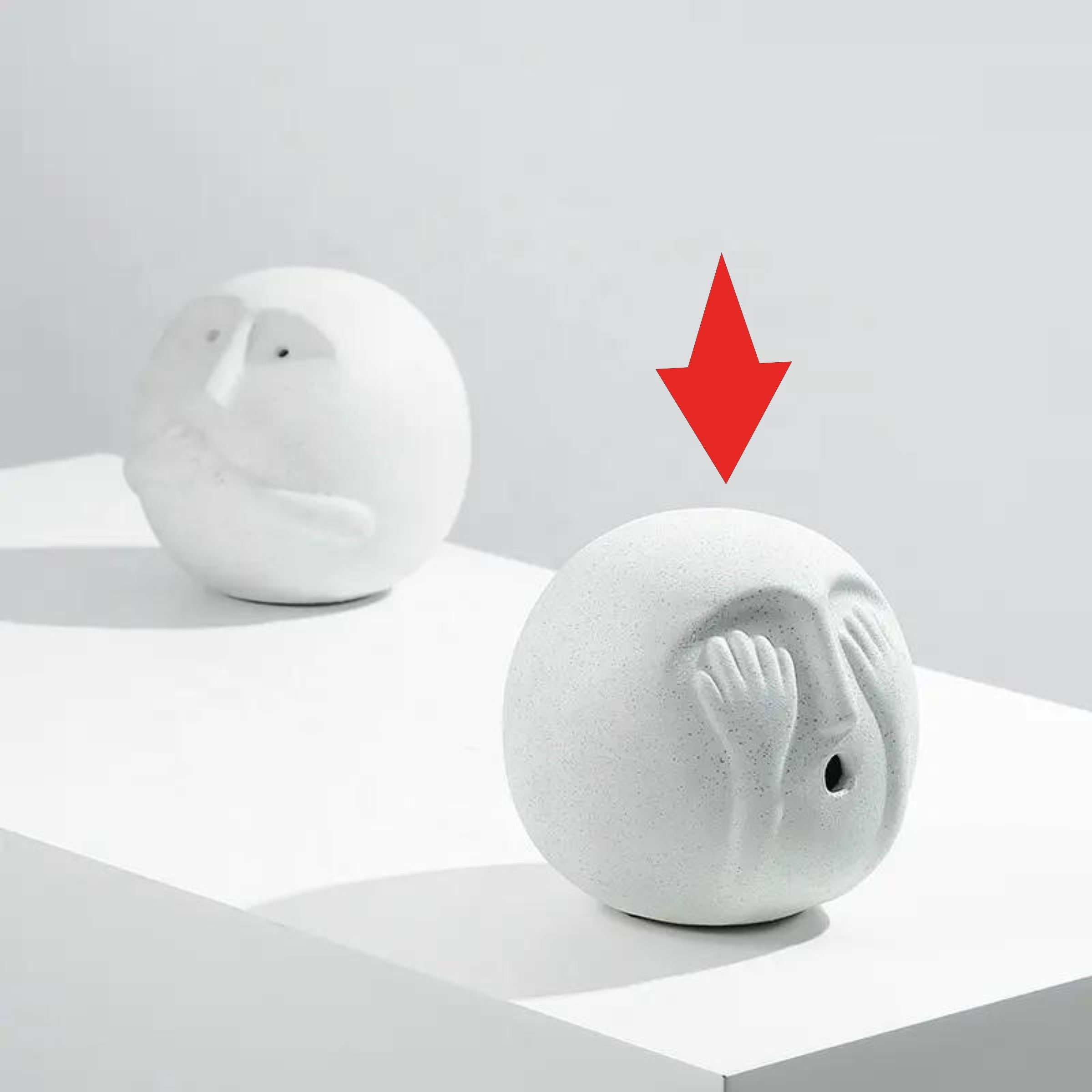 See No Evil Ceramic Sculpture Fa-D22013B - Home Decor Figurines - ebarza Furniture UAE | Shop Modern Furniture in Abu Dhabi & Dubai - مفروشات ايبازرا في الامارات | تسوق اثاث عصري وديكورات مميزة في دبي وابوظبي