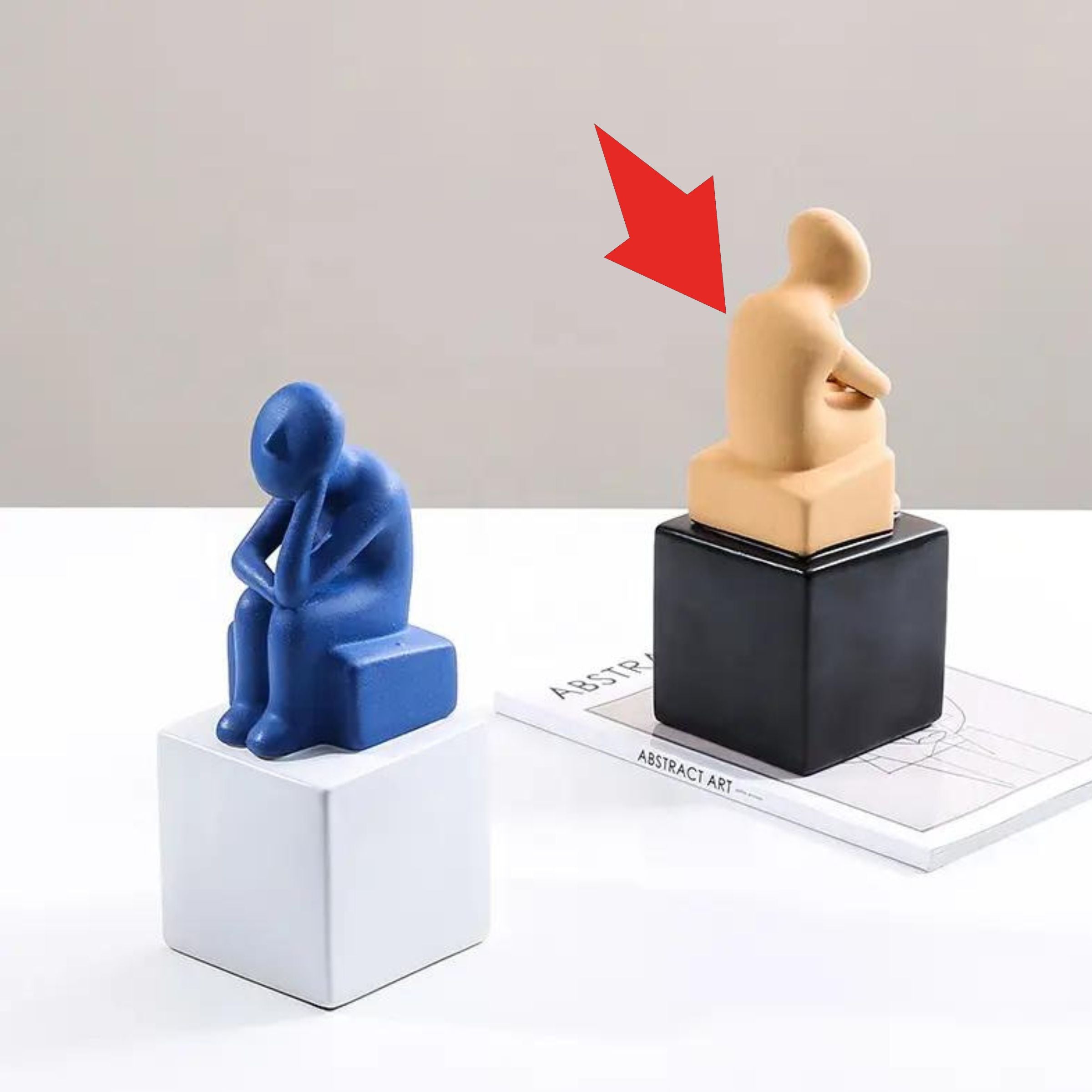 Thinking Man - Yellow Fd-D22015 - Home Decor Figurines - ebarza Furniture UAE | Shop Modern Furniture in Abu Dhabi & Dubai - مفروشات ايبازرا في الامارات | تسوق اثاث عصري وديكورات مميزة في دبي وابوظبي