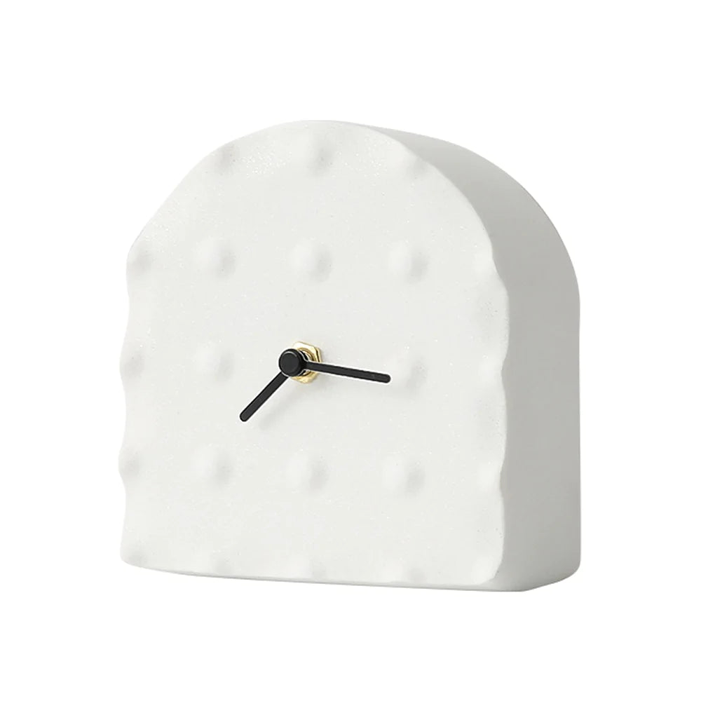 White Arched Resin Table Clock Fc-Sz2172 - Clocks - ebarza Furniture UAE | Shop Modern Furniture in Abu Dhabi & Dubai - مفروشات ايبازرا في الامارات | تسوق اثاث عصري وديكورات مميزة في دبي وابوظبي