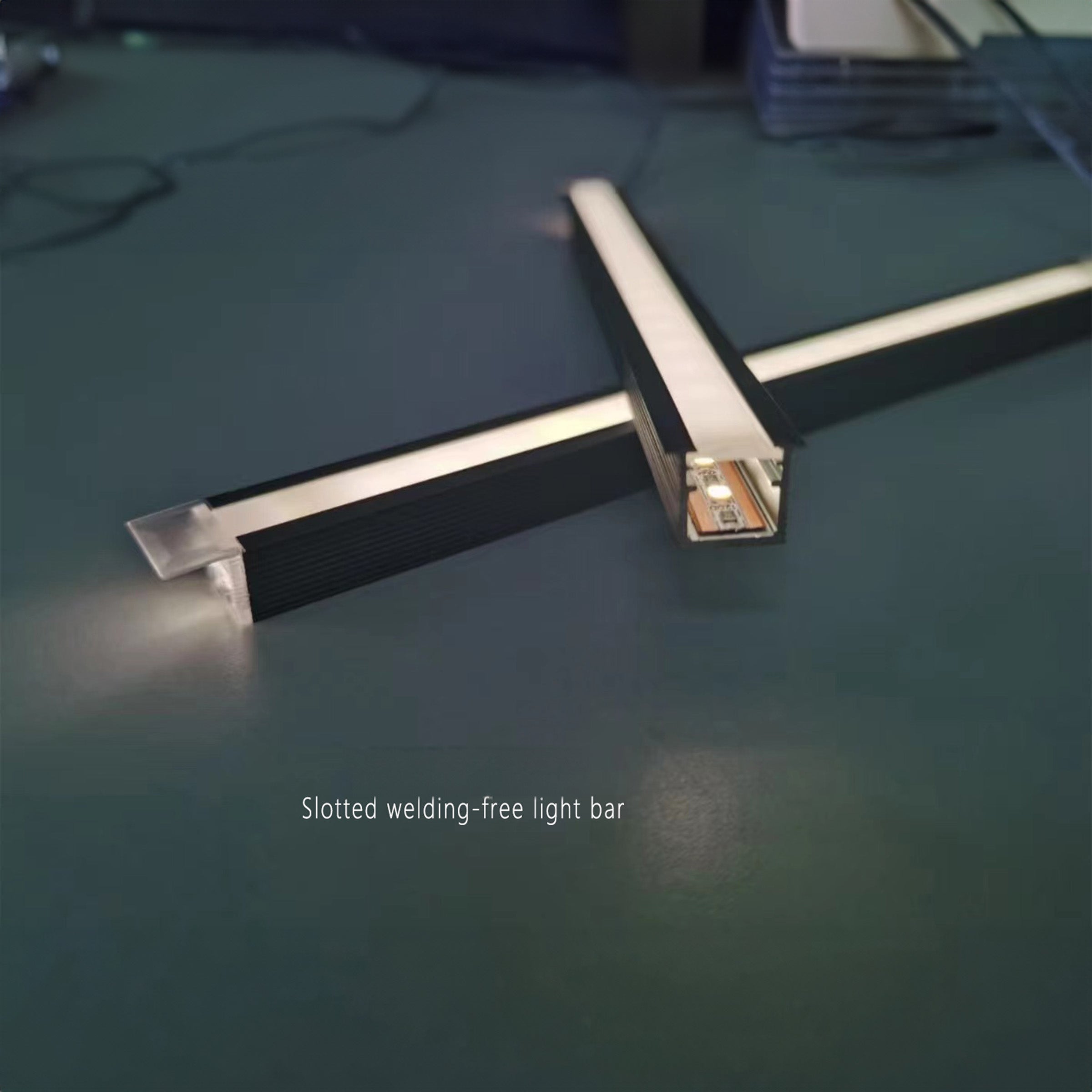 Gray 0.4mm aluminum profile with LED strip for wall panels, model CH4-AL107 from BEACON, 1.1cm thickness for sleek wall decor.