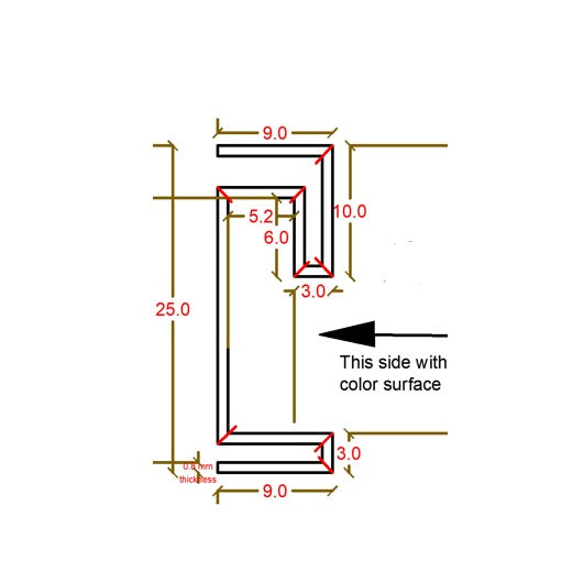 Black stainless steel skirting profile, 0.8mm thick, 2.5cm wide, for wall panels and profiles by BEACON.