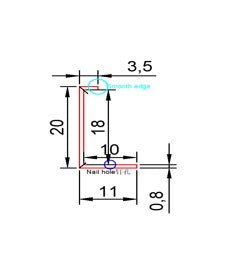 0.8mm Thickness (2cm) Stainless Steel Perforated Profile for MDF Panels - Black - PR0060 -  wall-panels-profiles - ebarza Furniture UAE | Shop Modern Furniture in Abu Dhabi & Dubai - مفروشات ايبازرا في الامارات | تسوق اثاث عصري وديكورات مميزة في دبي وابوظبي