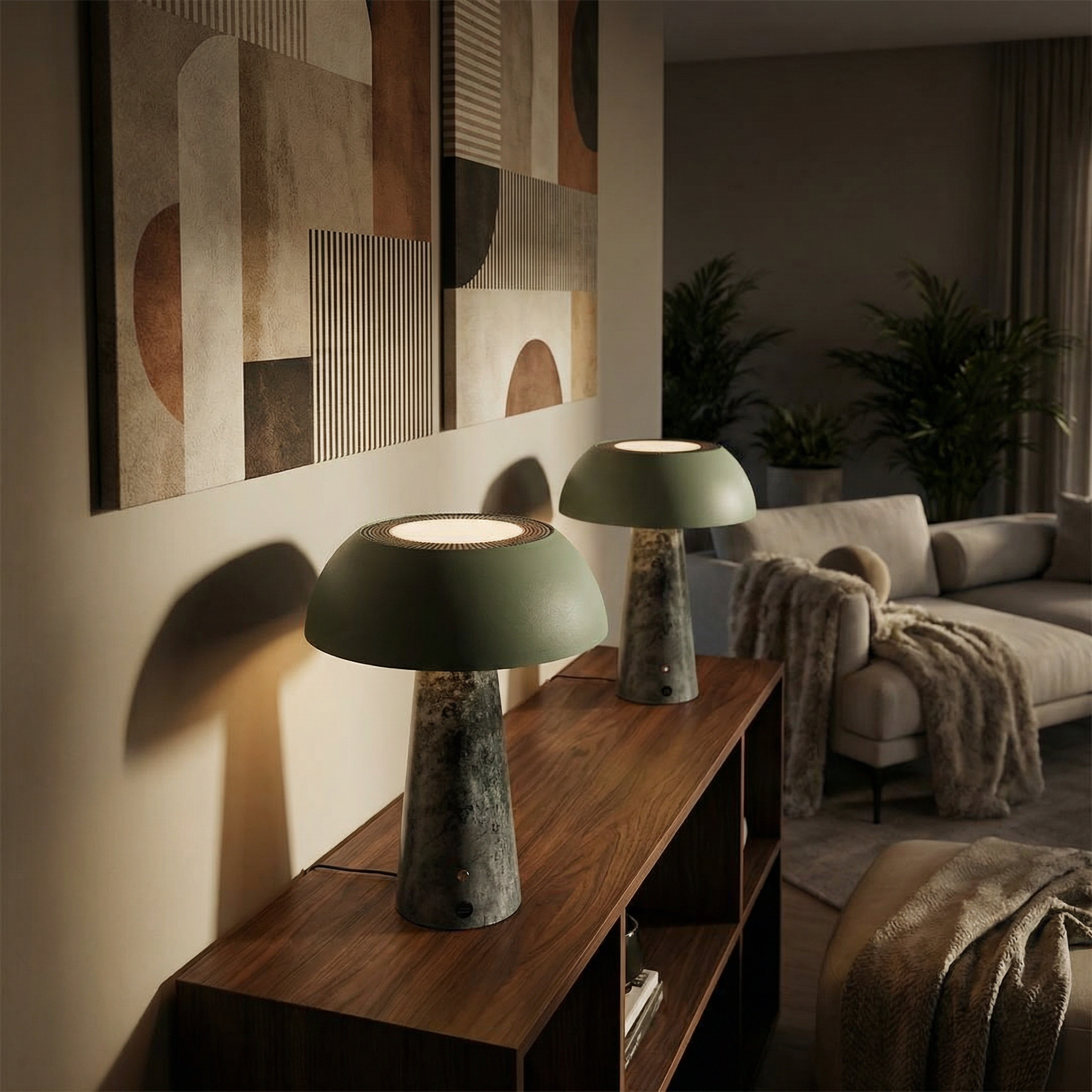 BEACON Solis Table Lamp with sleek design, black finish, and adjustable arm, ideal for desk or table lighting.