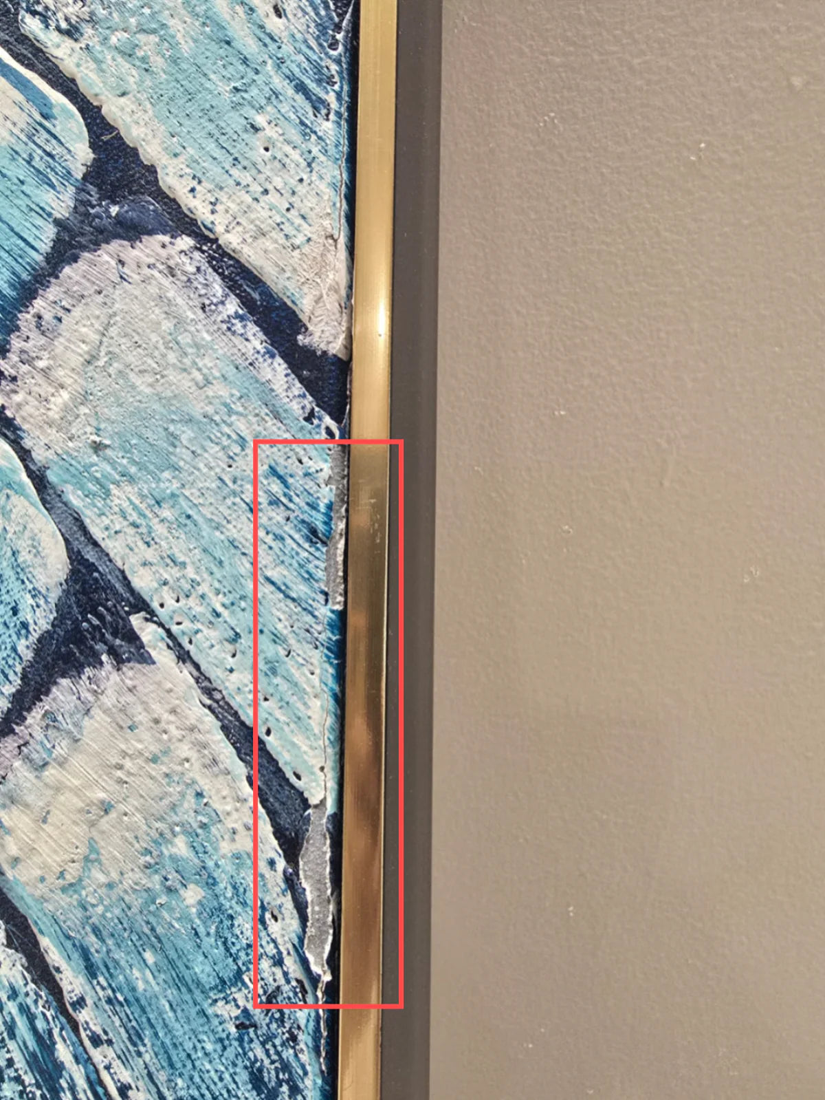 As Is - Mosaic Pattern Hand Painted Art Painting With Rose Gold Frame 120X200 Cm Soaap009