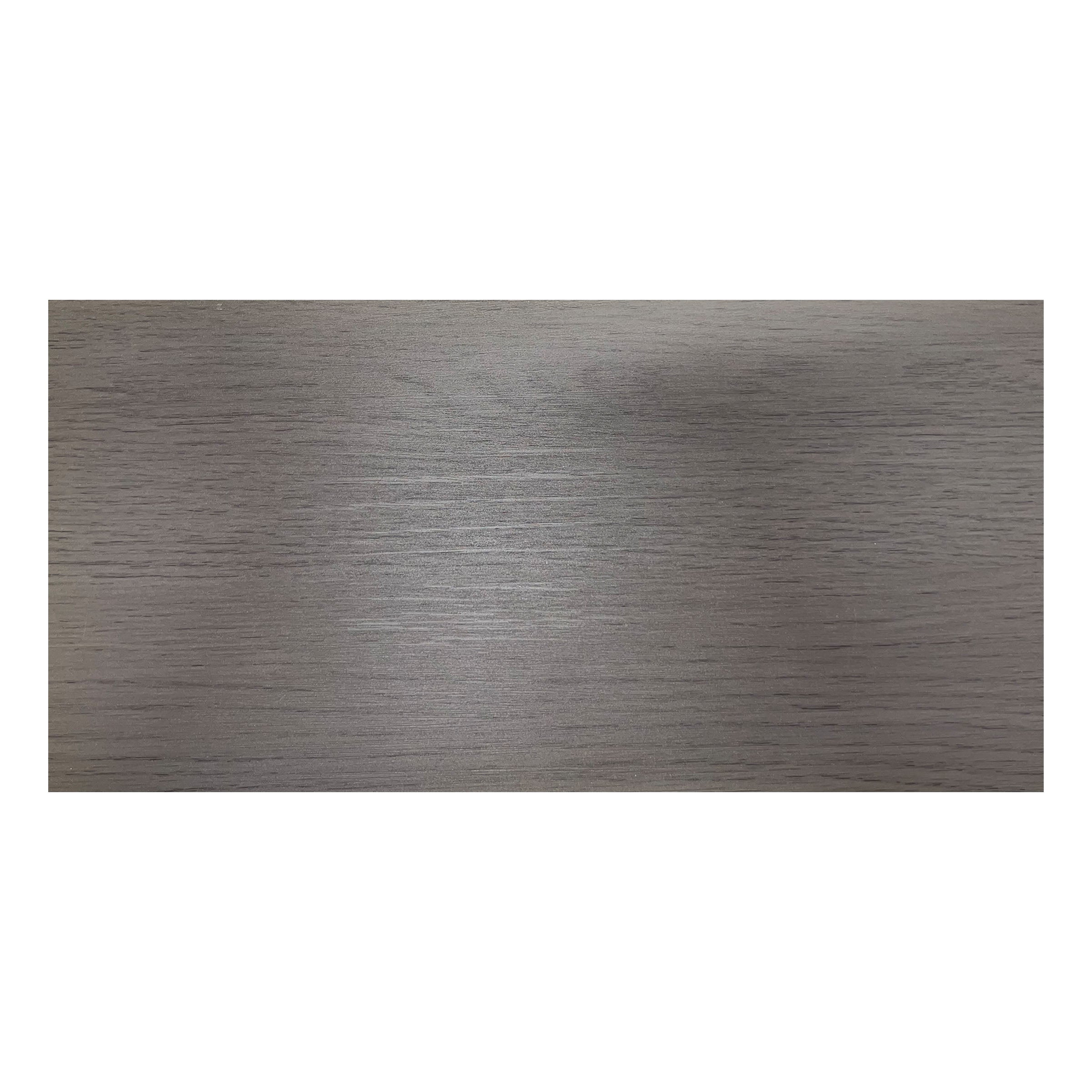 Sample of BEACON WPC wall panel in Manhattan Grey Oak with 4 side wrap, 350x24cm, showcasing edge banding details.
