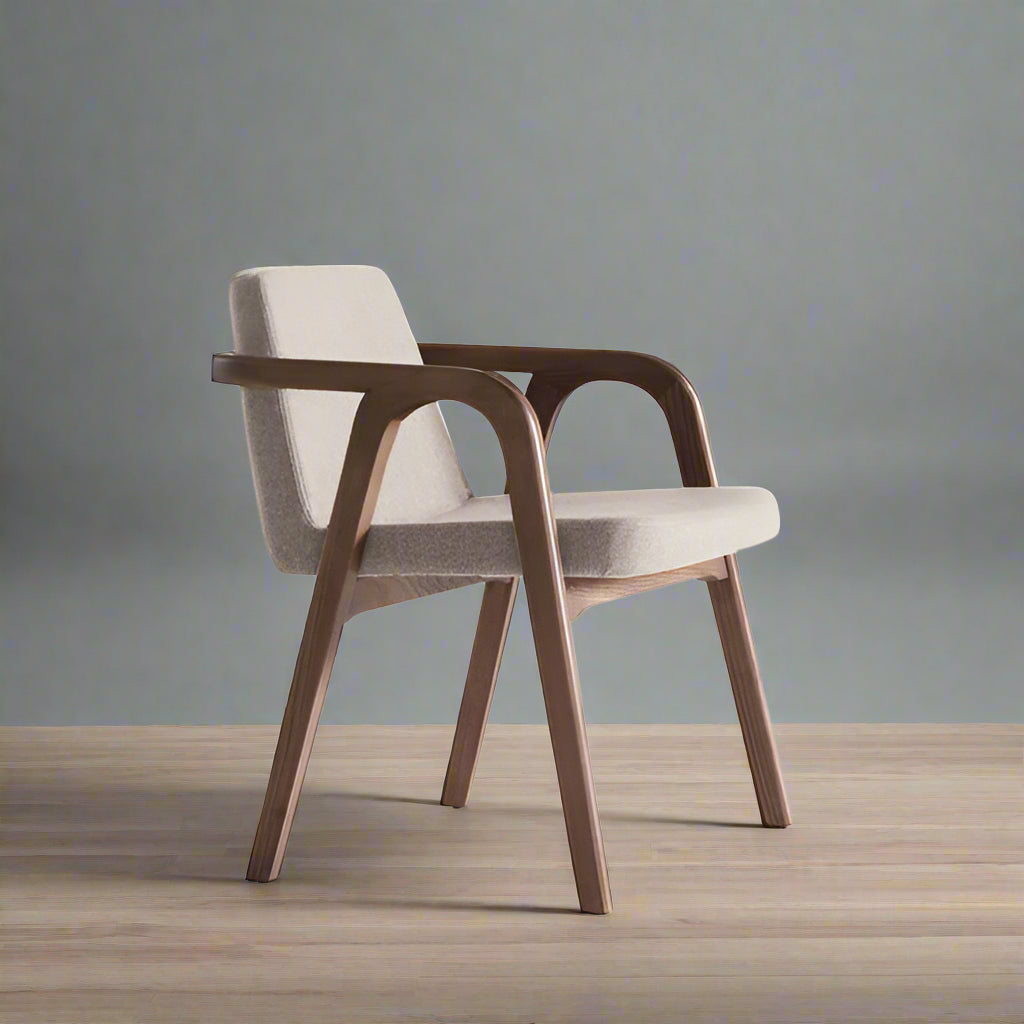 Natura Solid Ash Wood Chair Beige-Dark Walnut -  Chairs - ebarza Furniture UAE | Shop Modern Furniture in Abu Dhabi & Dubai - مفروشات ايبازرا في الامارات | تسوق اثاث عصري وديكورات مميزة في دبي وابوظبي