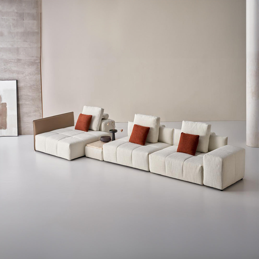 BEACON 120x120 modular square sofa SF080 with interconnected puzzle design, soft cushions, and modern upholstery.
