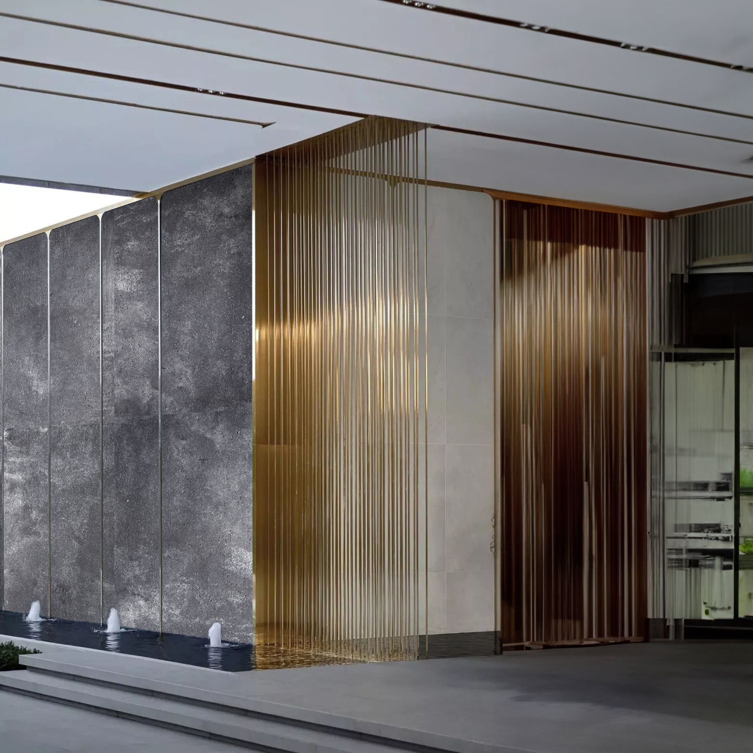 Dark grey cement flex stone cladding wall panel, 120x60cm, from BEACON, with textured cement finish for modern interior or exterior walls.