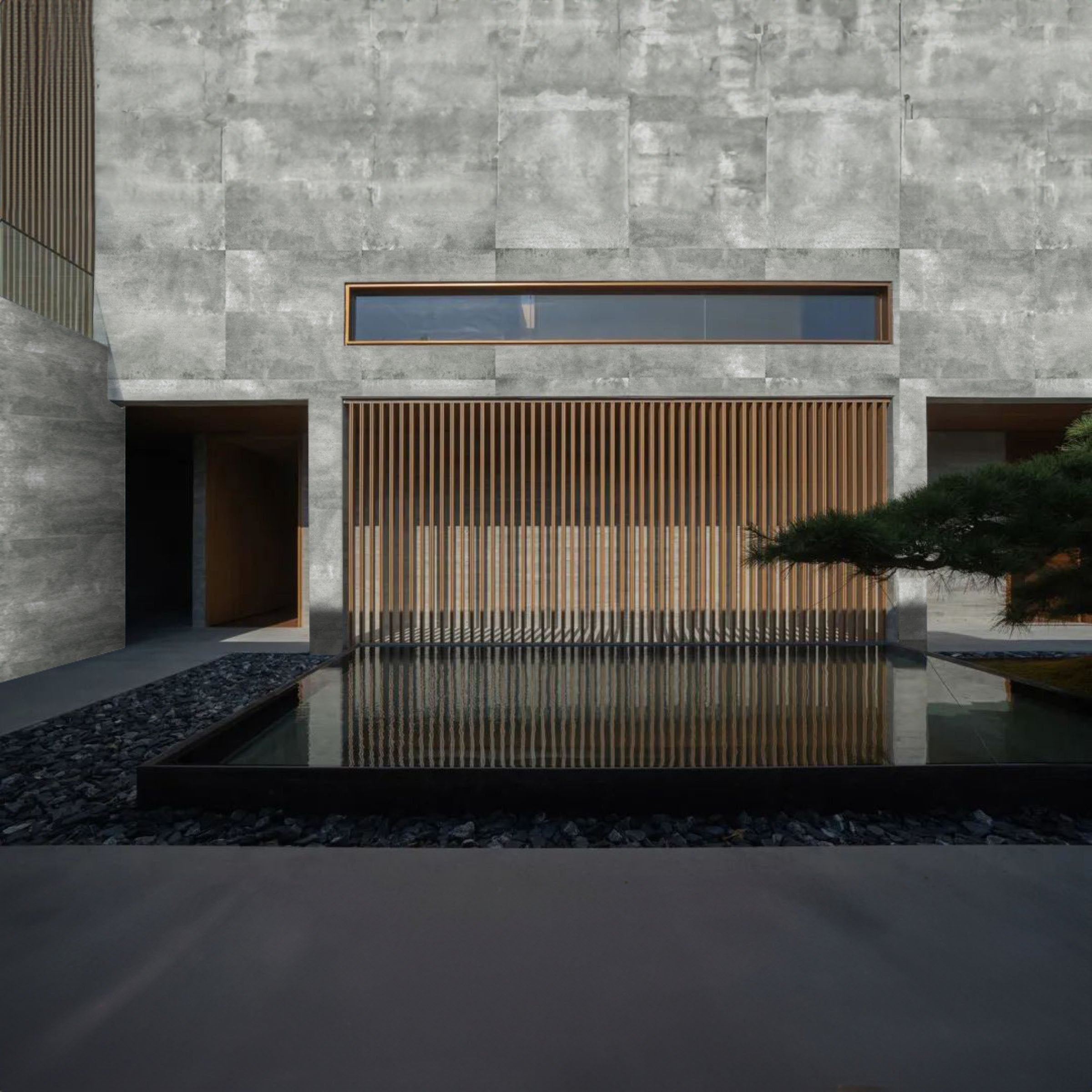 Dark grey Flex Stone Cladding Ando Cement wall panel, 120x60cm, from BEACON, with textured stone-like surface for interior or exterior use.