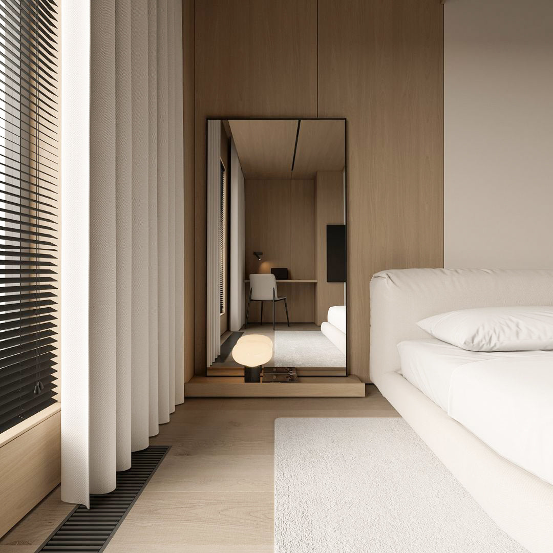 WPC wall panel with BB stitching in Warm Elm finish by BEACON, measuring 122x320cm, for interior wall decoration.
