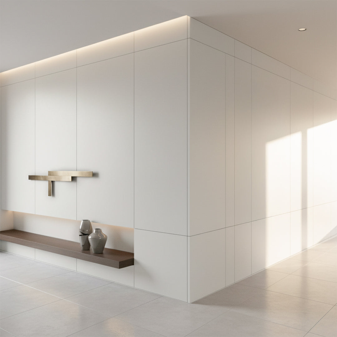 122*320cm WPC DECORATION WALL PANEL BB STICHING+FILM FOLDING  COLOUR :Light Grey H240YP -  Wall Panels - ebarza Furniture UAE | Shop Modern Furniture in Abu Dhabi & Dubai - مفروشات ايبازرا في الامارات | تسوق اثاث عصري وديكورات مميزة في دبي وابوظبي