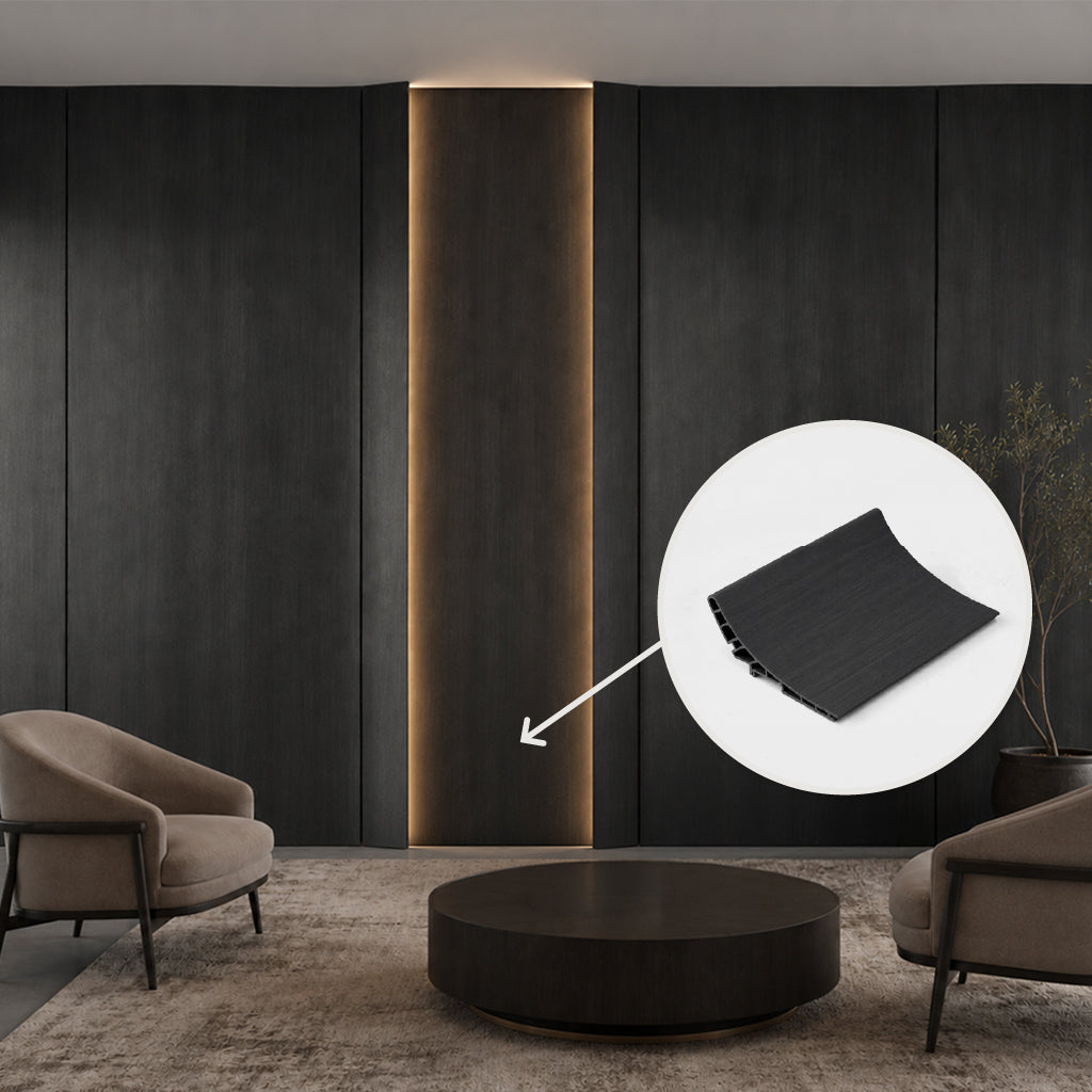 15*350 CM OUT CURVE WPC Wall Panel-OC MODLE: 150YYB  COLOUR : Abruzzo Dark-H278H