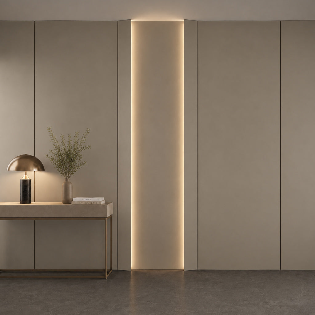 15*350 CM OUT CURVE WPC Wall Panel-OC MODLE: 150YYB  COLOUR : Dark Beige-H077Y