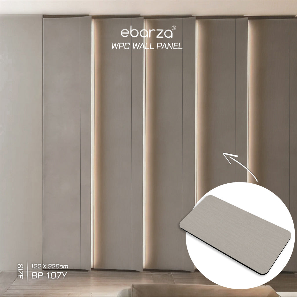 122*320cm 8MM WPC DECORATION  WALL PANEL  BB STICHING+FILM FOLDING  COLOUR : Light Maple Shadow BP-107Y