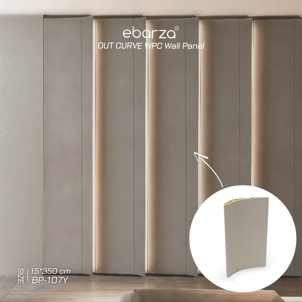 15*350 CM OUT CURVE WPC Wall Panel-OC MODLE: 150YYB  COLOUR : Light Maple Shadow BP-107Y -  Wall Panels - ebarza Furniture UAE | Shop Modern Furniture in Abu Dhabi & Dubai - مفروشات ايبازرا في الامارات | تسوق اثاث عصري وديكورات مميزة في دبي وابوظبي