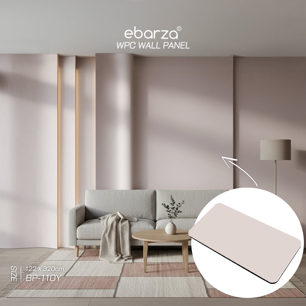 122*320cm 8MM WPC DECORATION WALL PANEL  BB STICHING+FILM FOLDING  COLOUR : Morandi Pink BP-111R -  Wall Panels - ebarza Furniture UAE | Shop Modern Furniture in Abu Dhabi & Dubai - مفروشات ايبازرا في الامارات | تسوق اثاث عصري وديكورات مميزة في دبي وابوظبي