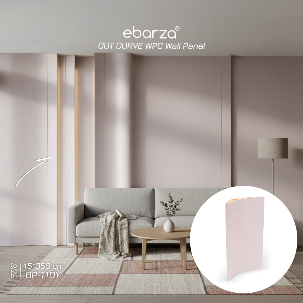 15*350 CM OUT CURVE WPC Wall Panel-OC MODLE: 150YYB  COLOUR : Morandi Pink BP-111R -  Wall Panels - ebarza Furniture UAE | Shop Modern Furniture in Abu Dhabi & Dubai - مفروشات ايبازرا في الامارات | تسوق اثاث عصري وديكورات مميزة في دبي وابوظبي