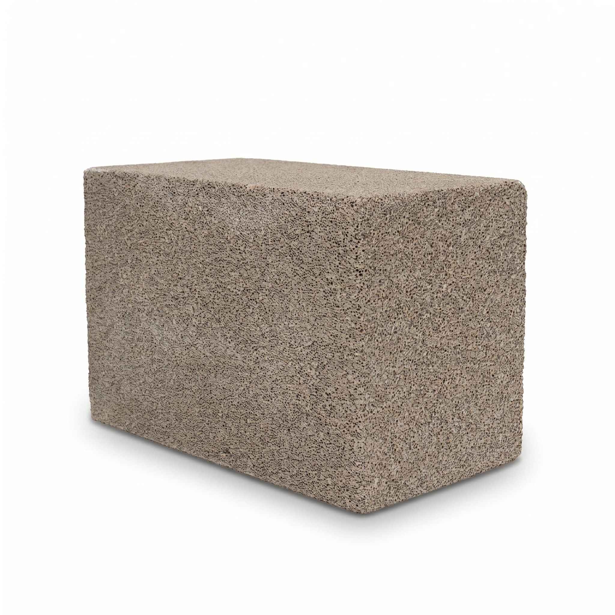 Lightweight foam ceramic wall panel in dark beige, solid small rectangular brick design, 18×12×10 cm, by BEACON.