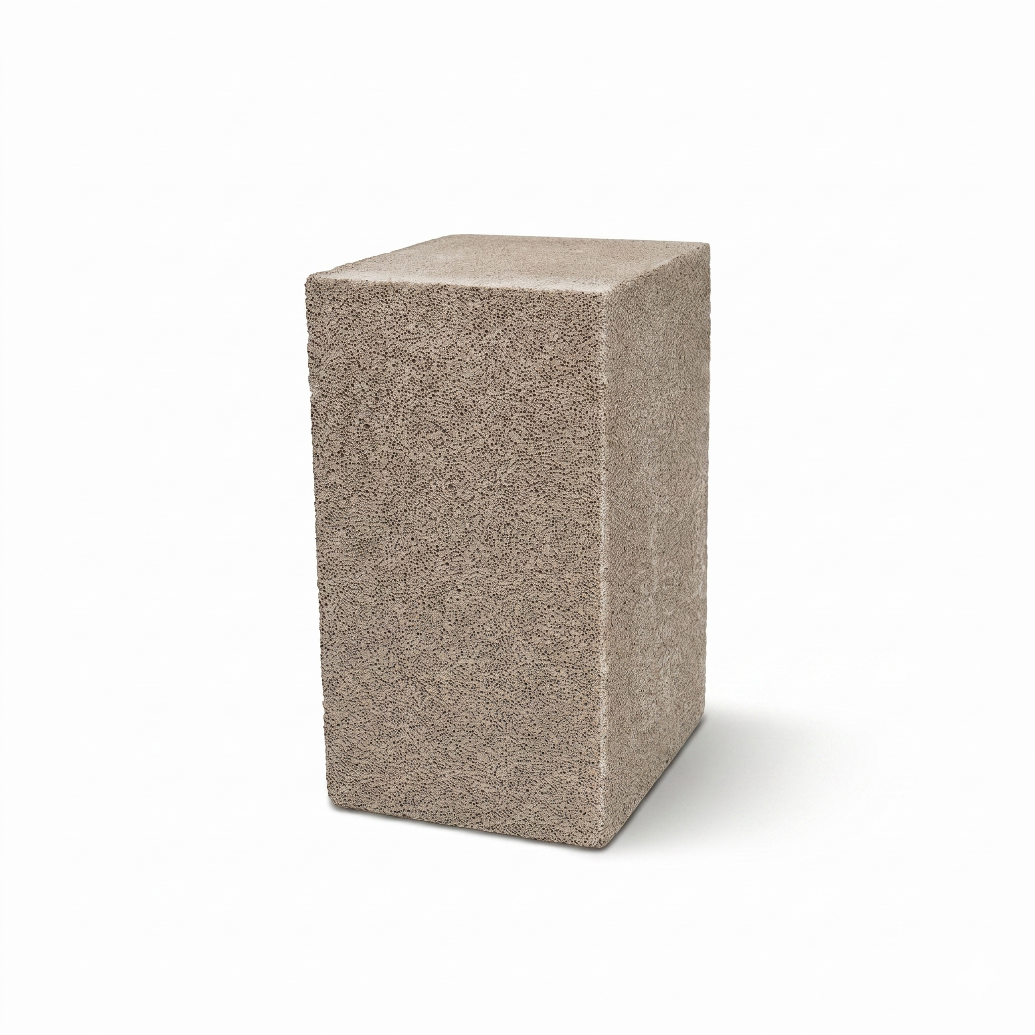 Dark beige lightweight foam ceramic wall panel in a solid small rectangular brick design, 18x12x10 cm, by BEACON.