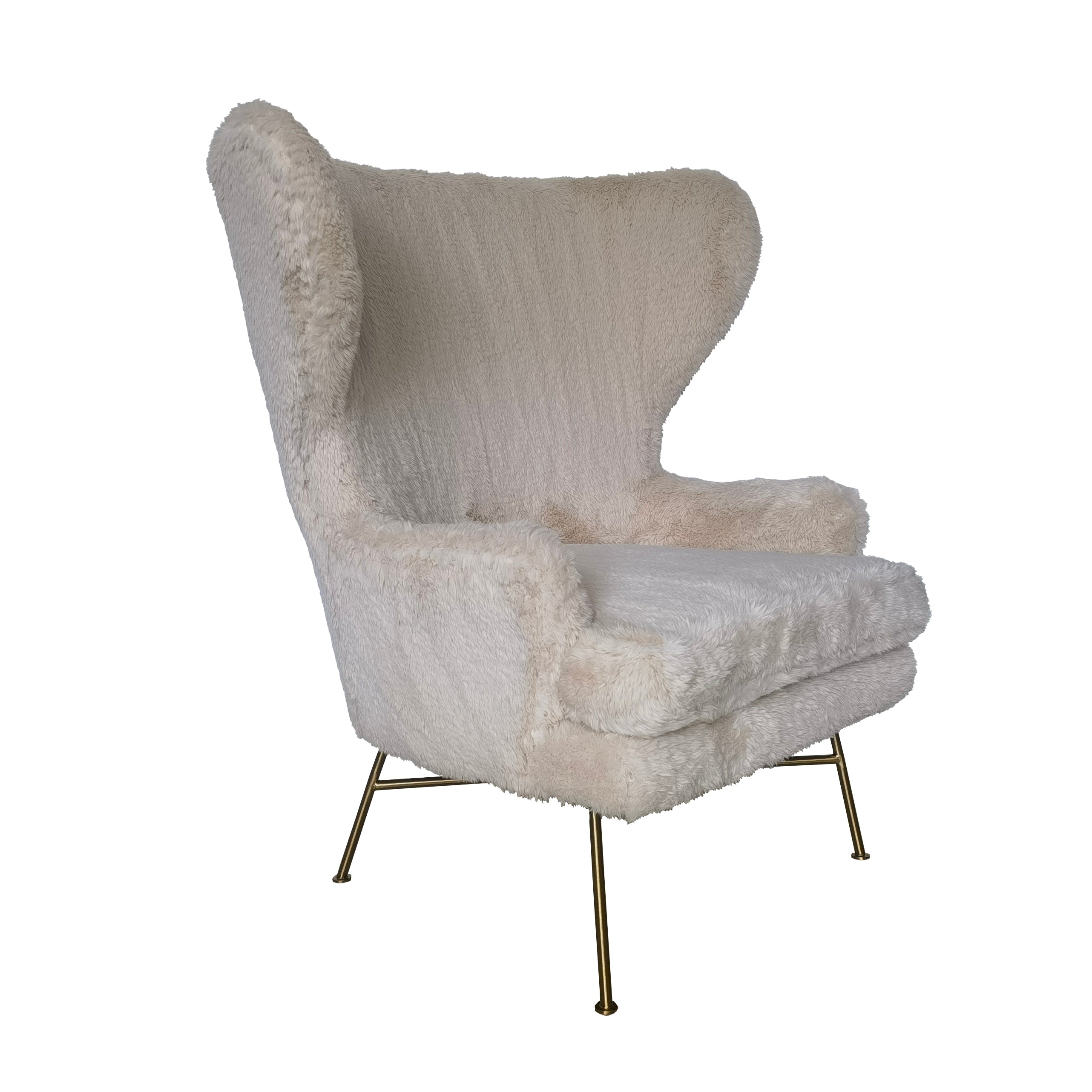 Wing Back Lounge Chair - Tan 19072E -  Lounge Chairs | كرسي صالة بجناح خلفي - أسمر ضارب للصفرة - ebarza Furniture UAE | Shop Modern Furniture in Abu Dhabi & Dubai - مفروشات ايبازرا في الامارات | تسوق اثاث عصري وديكورات مميزة في دبي وابوظبي