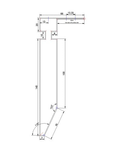 Gold stainless steel sealing cap, 17cm long, with 1mm thickness, designed for wall panels and profiles by BEACON.