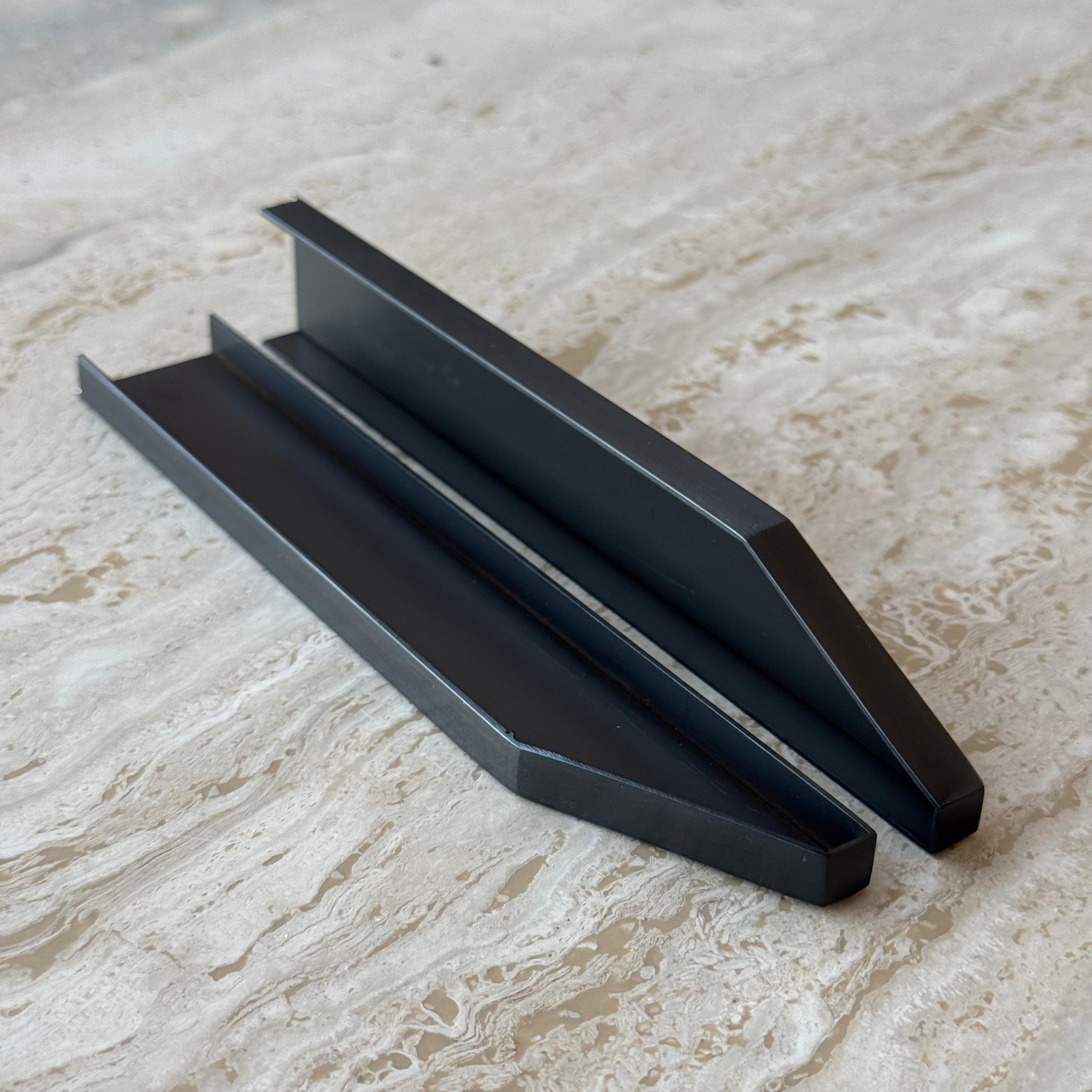 Black 1mm thickness sealing cap for wall panel profiles, model PR0047, additional accessory for BEACON wall panels.