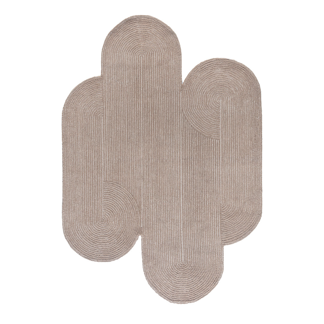 Brown wool rug measuring 230x160 cm by Javi, with a soft textured surface and intricate woven pattern.
