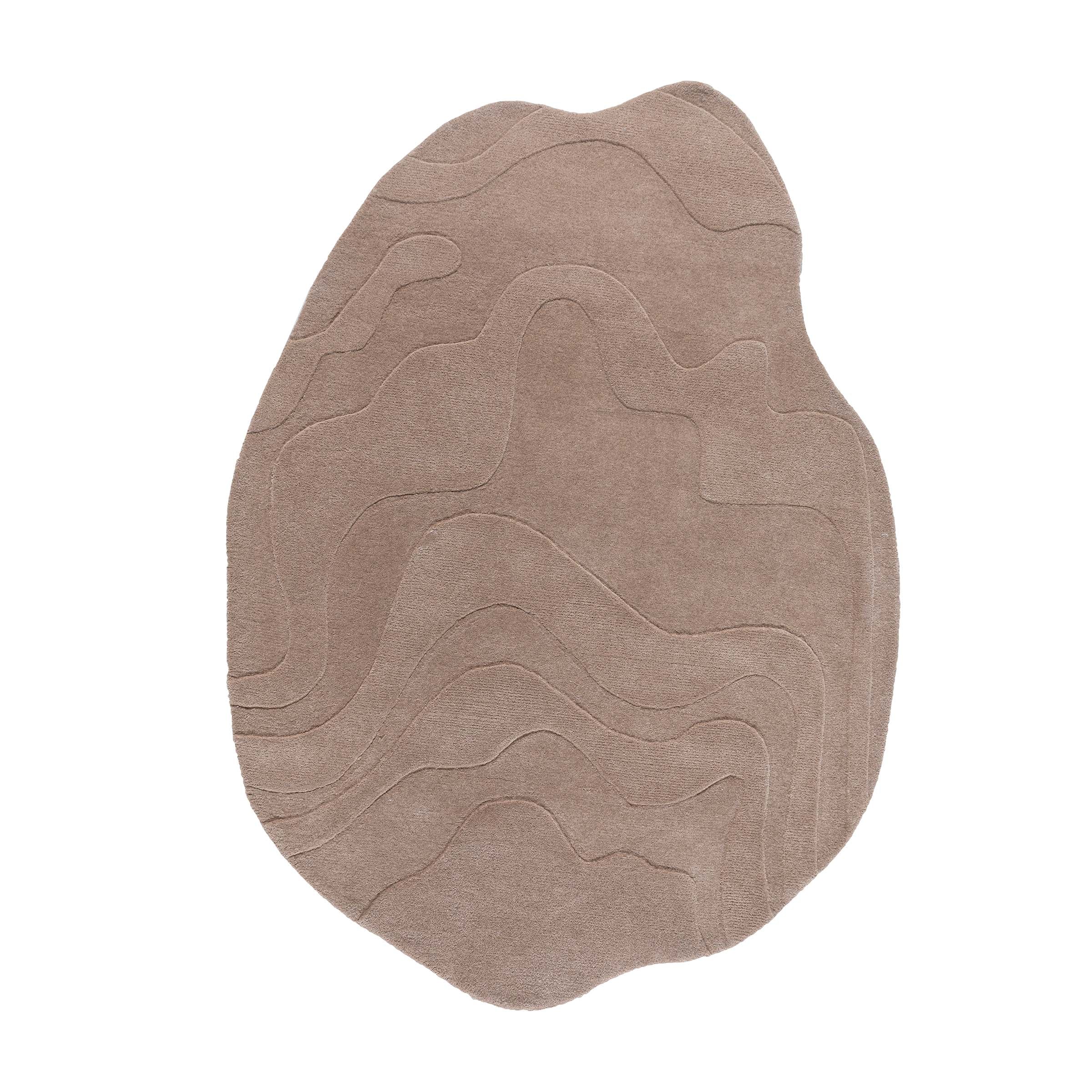 Dark beige wool rug measuring 230x160 cm by Javi, featuring soft texture and neutral design for cozy home decor.