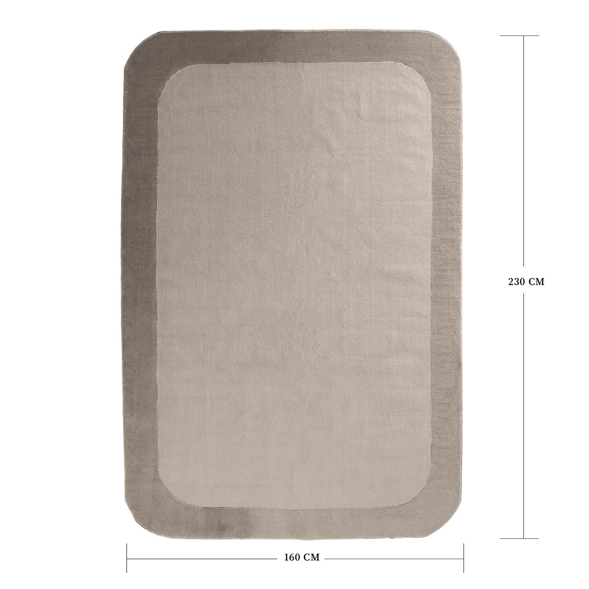 COOL HALI FRAME-02 handmade rounded corner rug, 230x160 cm, featuring a modern framed design