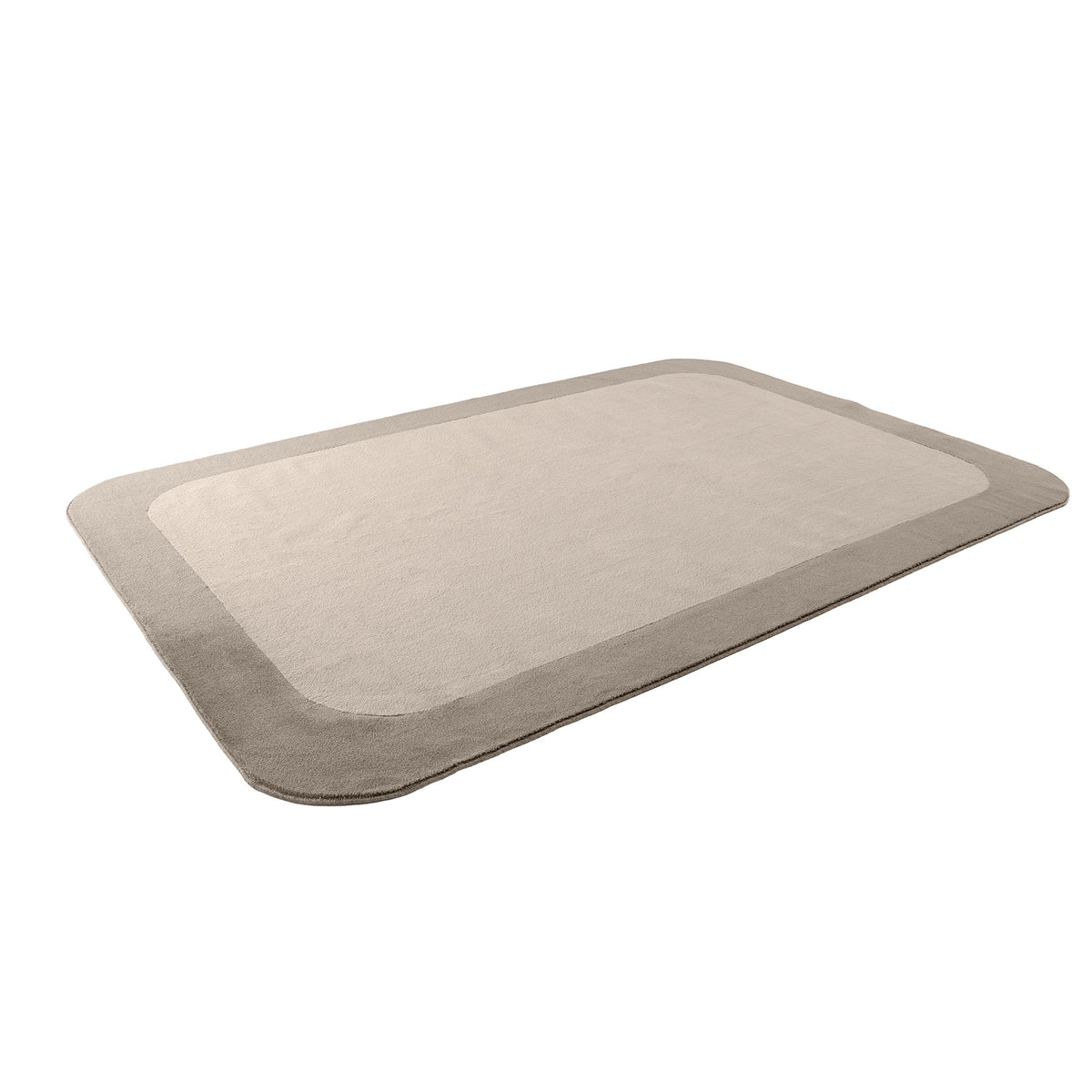 COOL HALI FRAME-02 handmade rounded corner rug, 230x160 cm, neutral framed design