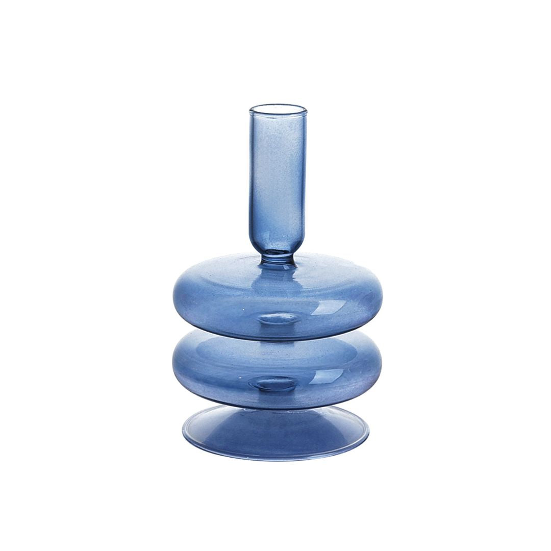 Sprayed Blue Candle Holder 23F117D -  Candle Holders | حامل شموع أزرق مرشوش - ebarza Furniture UAE | Shop Modern Furniture in Abu Dhabi & Dubai - مفروشات ايبازرا في الامارات | تسوق اثاث عصري وديكورات مميزة في دبي وابوظبي