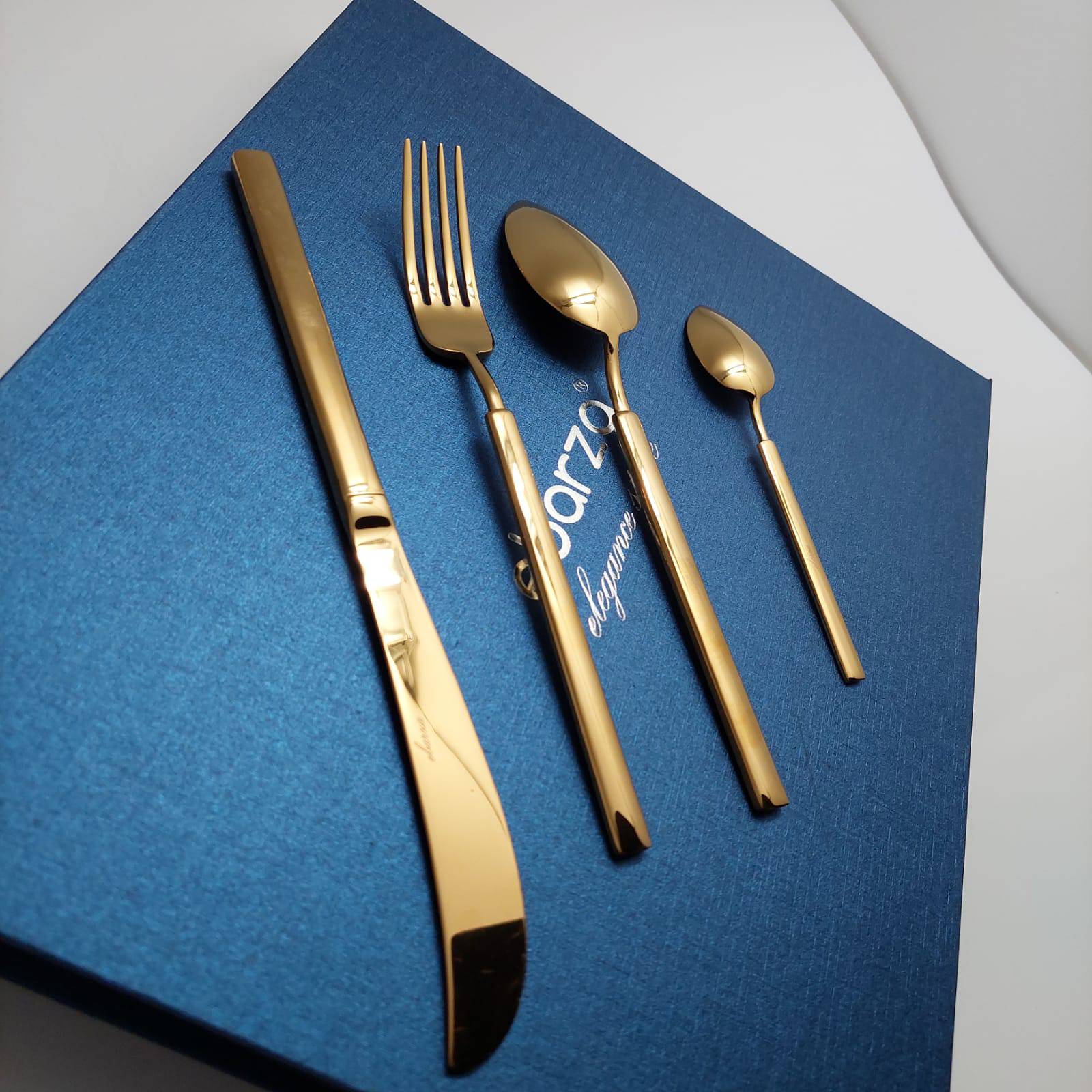 24 Pieces Dax Cutlery Set 9023G -  Cutlery Sets | طقم أدوات مائدة داكس 24 قطعة - ebarza Furniture UAE | Shop Modern Furniture in Abu Dhabi & Dubai - مفروشات ايبازرا في الامارات | تسوق اثاث عصري وديكورات مميزة في دبي وابوظبي