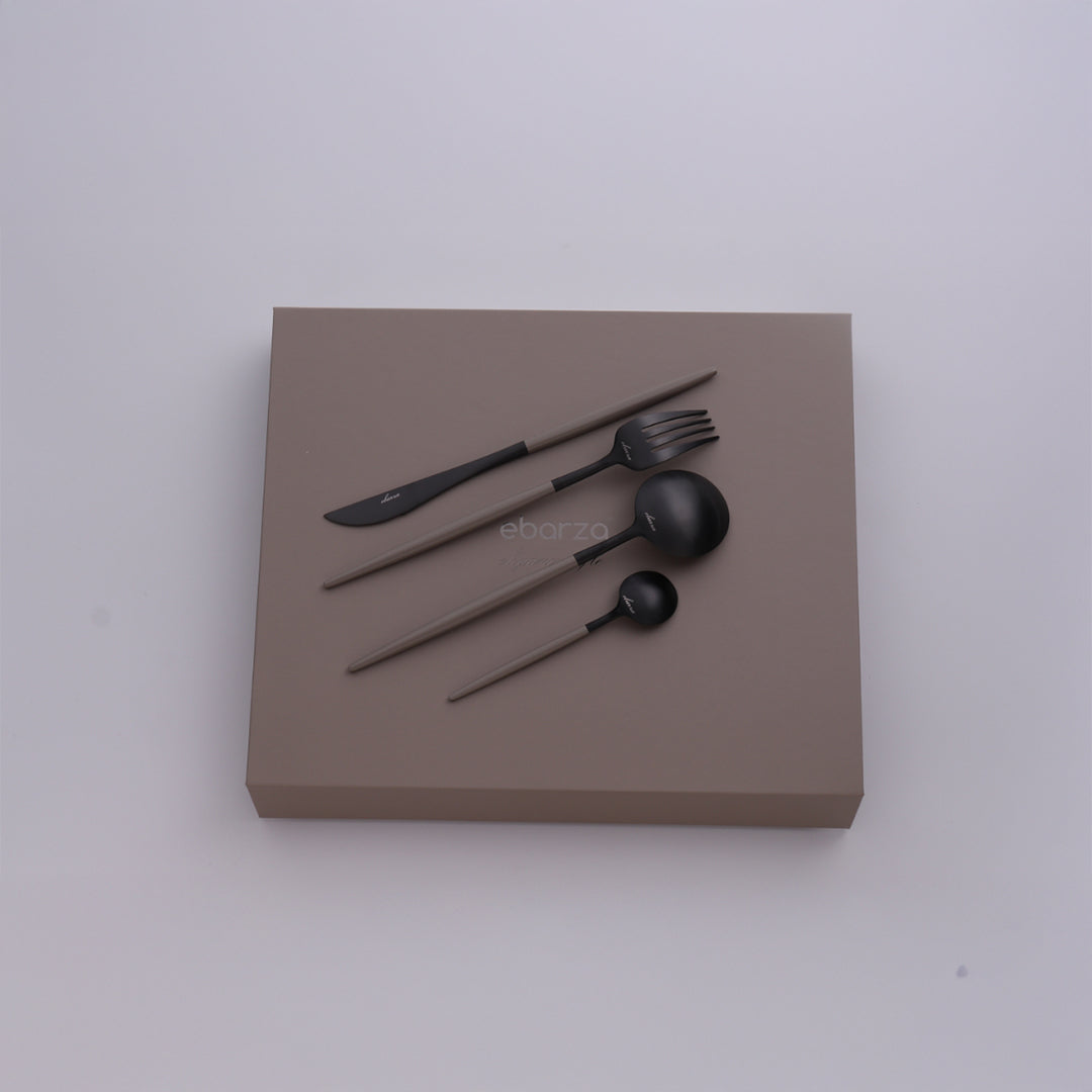24 Pieces Glint Cutlery Set 8048BNB -  Cutlery Sets - ebarza Furniture UAE | Shop Modern Furniture in Abu Dhabi & Dubai - مفروشات ايبازرا في الامارات | تسوق اثاث عصري وديكورات مميزة في دبي وابوظبي
