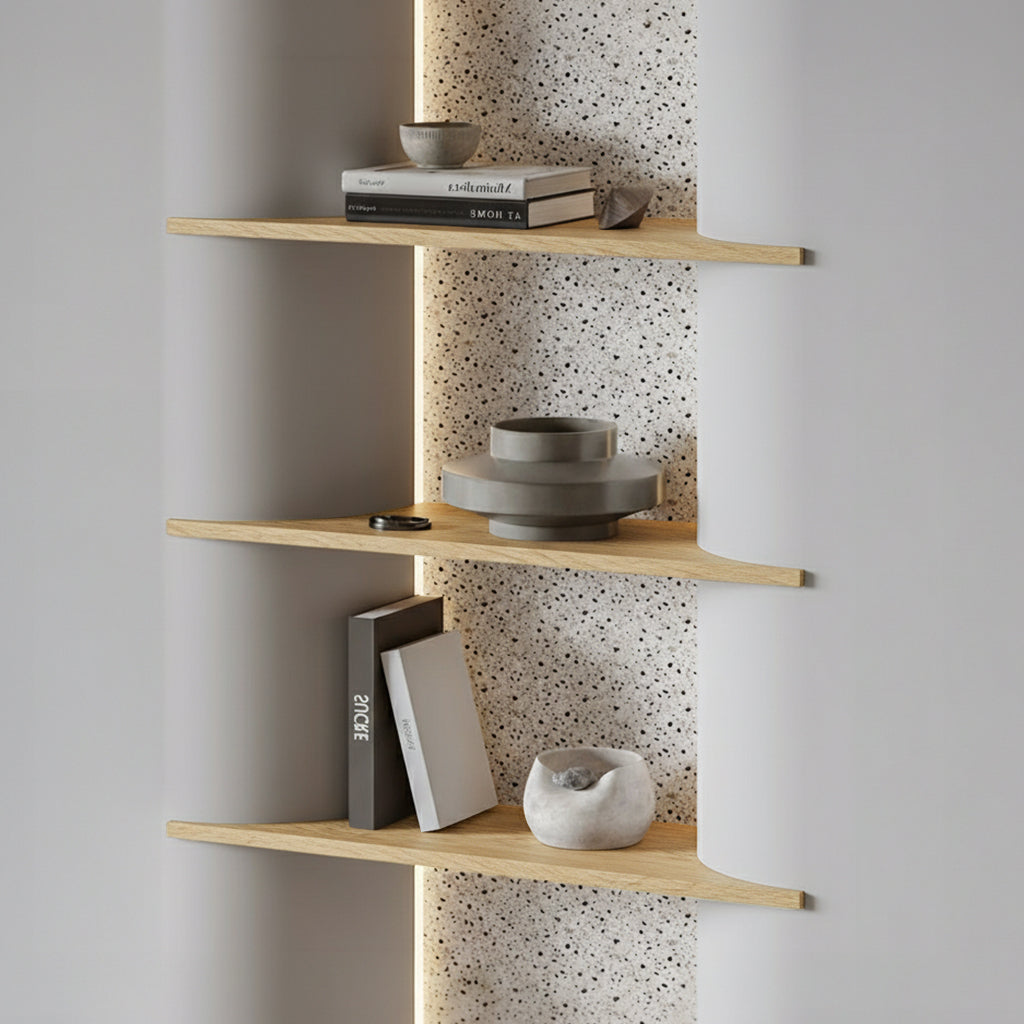 24*350cm WPC SHELF PANEL- 4 SIDE WRAPPED  COLOUR : Brown Oak BP-106Y -  Wall Panels - ebarza Furniture UAE | Shop Modern Furniture in Abu Dhabi & Dubai - مفروشات ايبازرا في الامارات | تسوق اثاث عصري وديكورات مميزة في دبي وابوظبي